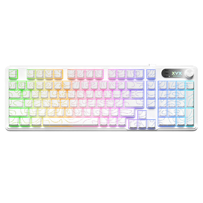 XVX K98 Silent Key Tri-Mode 100% Membrane Keyboard with Topography pattern keycaps