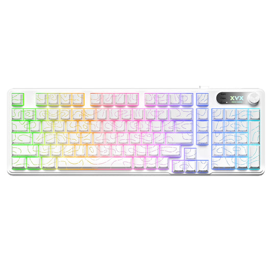XVX K98 Silent Key Tri-Mode 100% Membrane Keyboard with Topography pattern keycaps