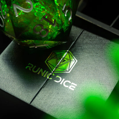 Massive Green Liquid Core 95MM Chonk Handmade Resin Dice And Box