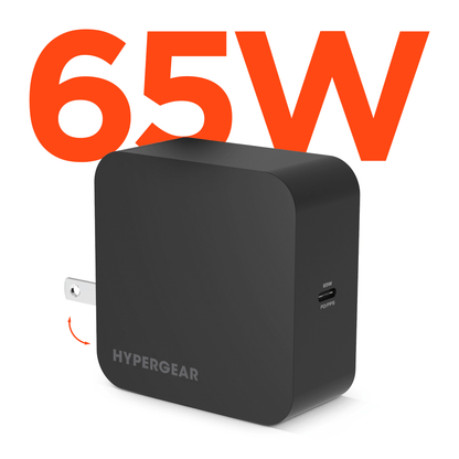 HyperGear SpeedBoost 65W USB-C PD Laptop Wall Charger with PPS