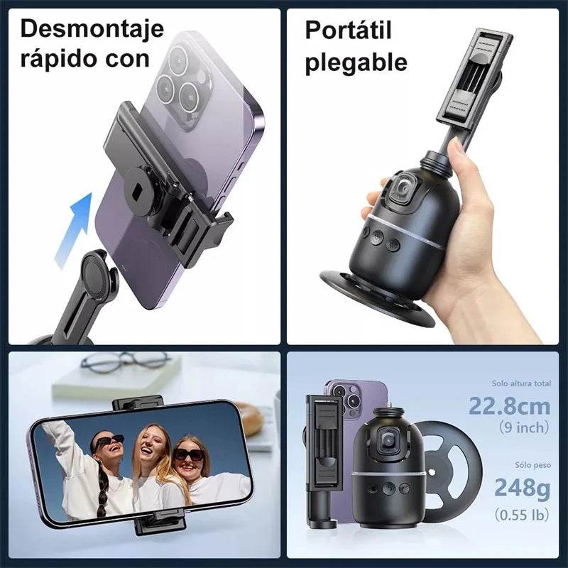 Roreta 2024 AI Smart Gimbal With 360° Face Tracking Stabilizer