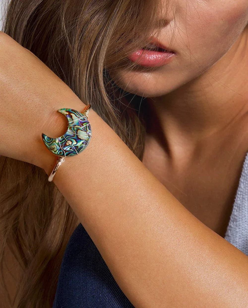 Abalone Shell Moon Bracelet
