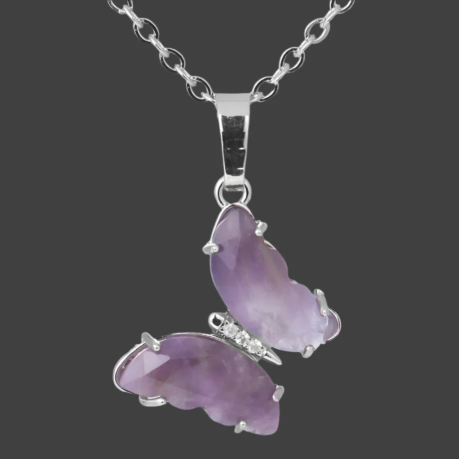 Crystal Butterfly Necklace & Ring