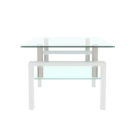 Modern White Glass Coffee Table