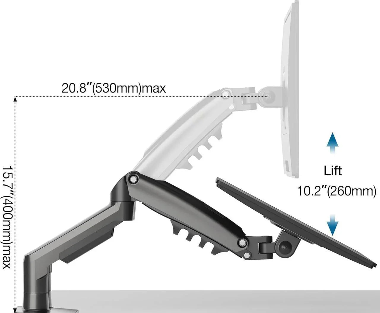 Rehisk Dual Monitor Mount for 15-32 Inch Screens - F160