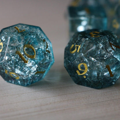 Blue Ocean Forge Fire Glass DND Dice Set