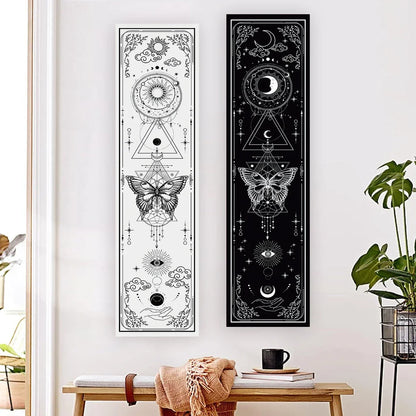 Witchy Sun & Moon Banner Tapestry