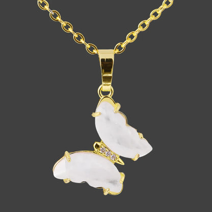 Crystal Butterfly Necklace & Ring