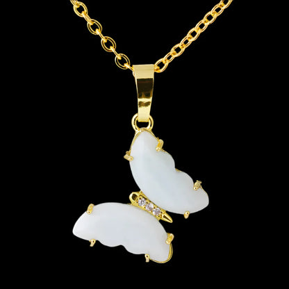 Crystal Butterfly Necklace & Ring