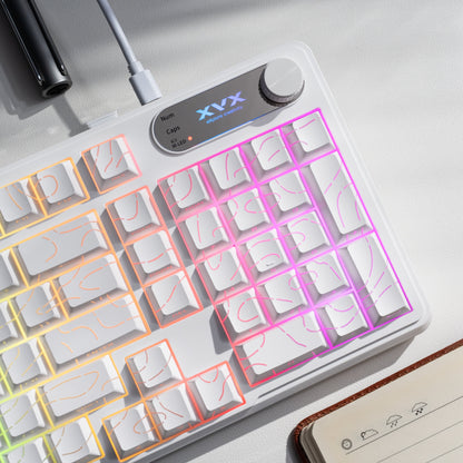 XVX K98 Silent Key Tri-Mode 100% Membrane Keyboard with Topography pattern keycaps