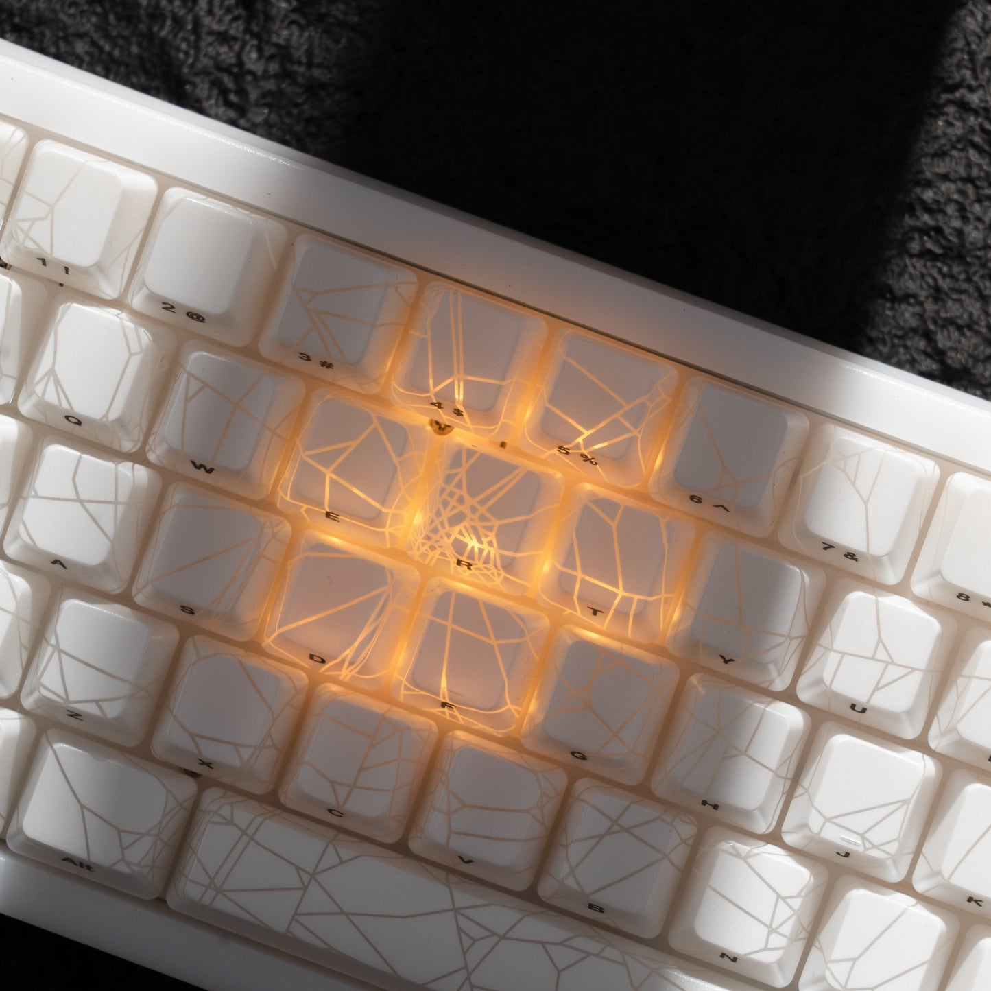 XVX M67 JadeStone Mechanical Keyboard With IMD-Tech Keycaps (SPIDER WEB Version Pattern)（Tri-Mode）
