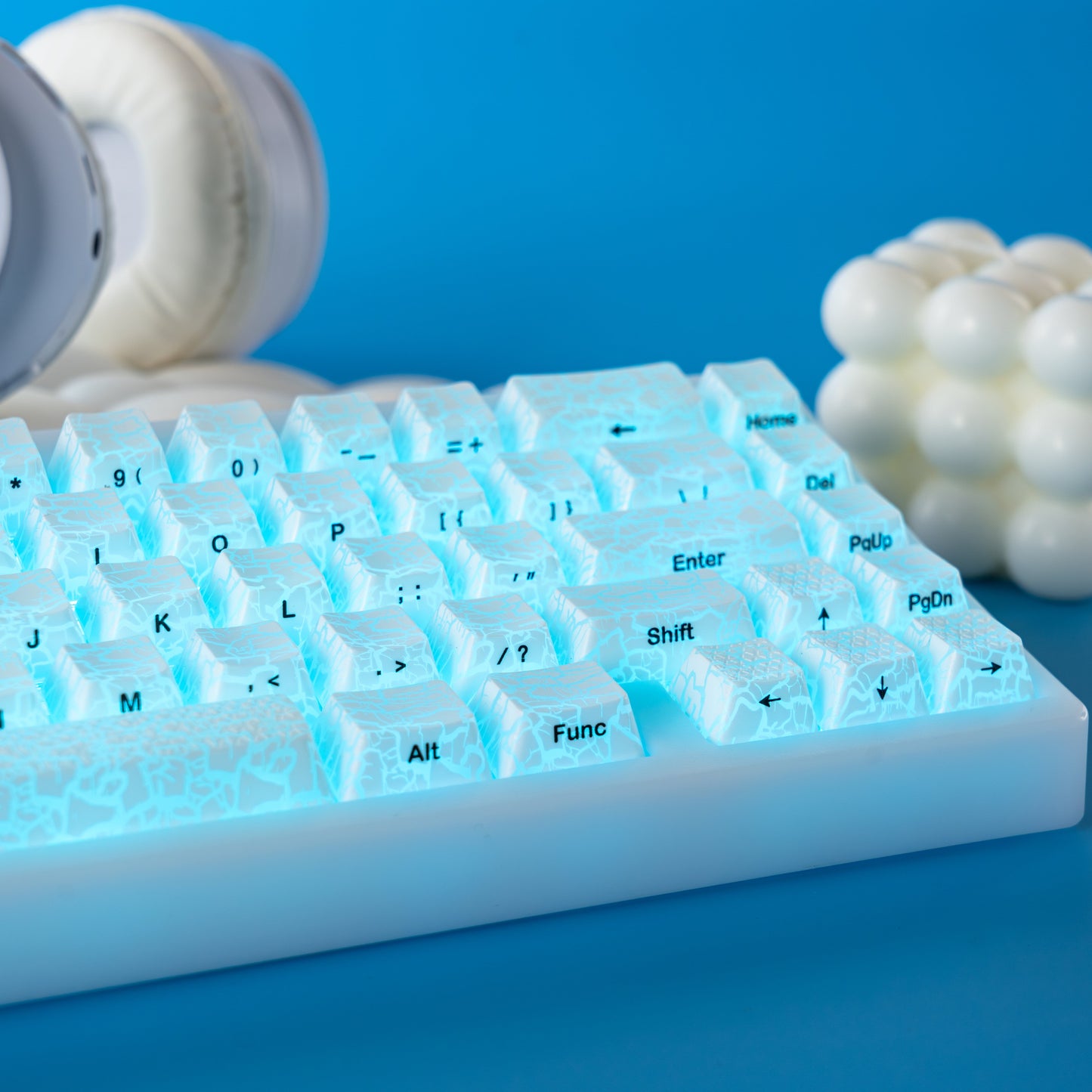 XVX Ice Crack series Pattern Shine-Through OEM Profile IMD-Tech Keycap Set