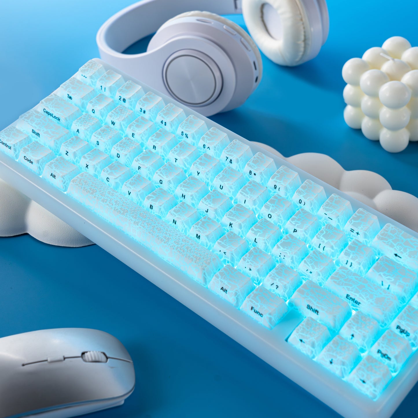 XVX Ice Crack series Pattern Shine-Through OEM Profile IMD-Tech Keycap Set