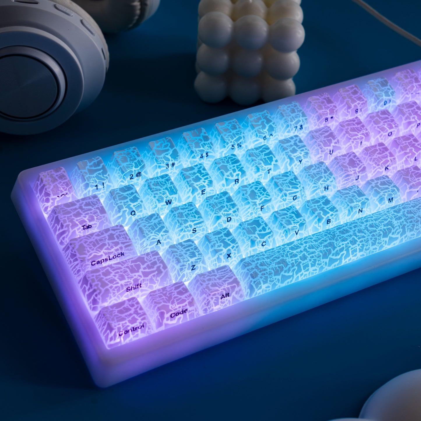 XVX Ice Crack series Pattern Shine-Through OEM Profile IMD-Tech Keycap Set