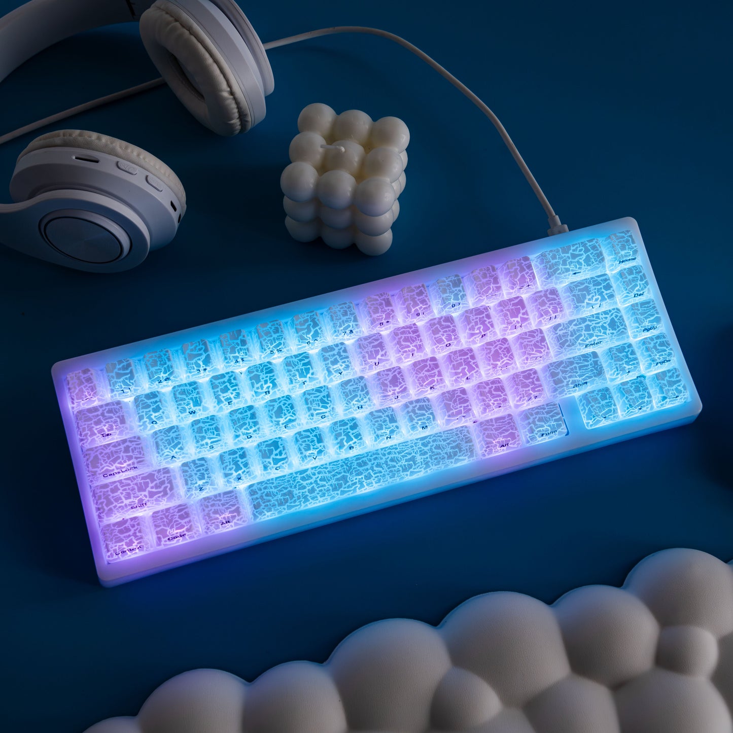 XVX Ice Crack series Pattern Shine-Through OEM Profile IMD-Tech Keycap Set