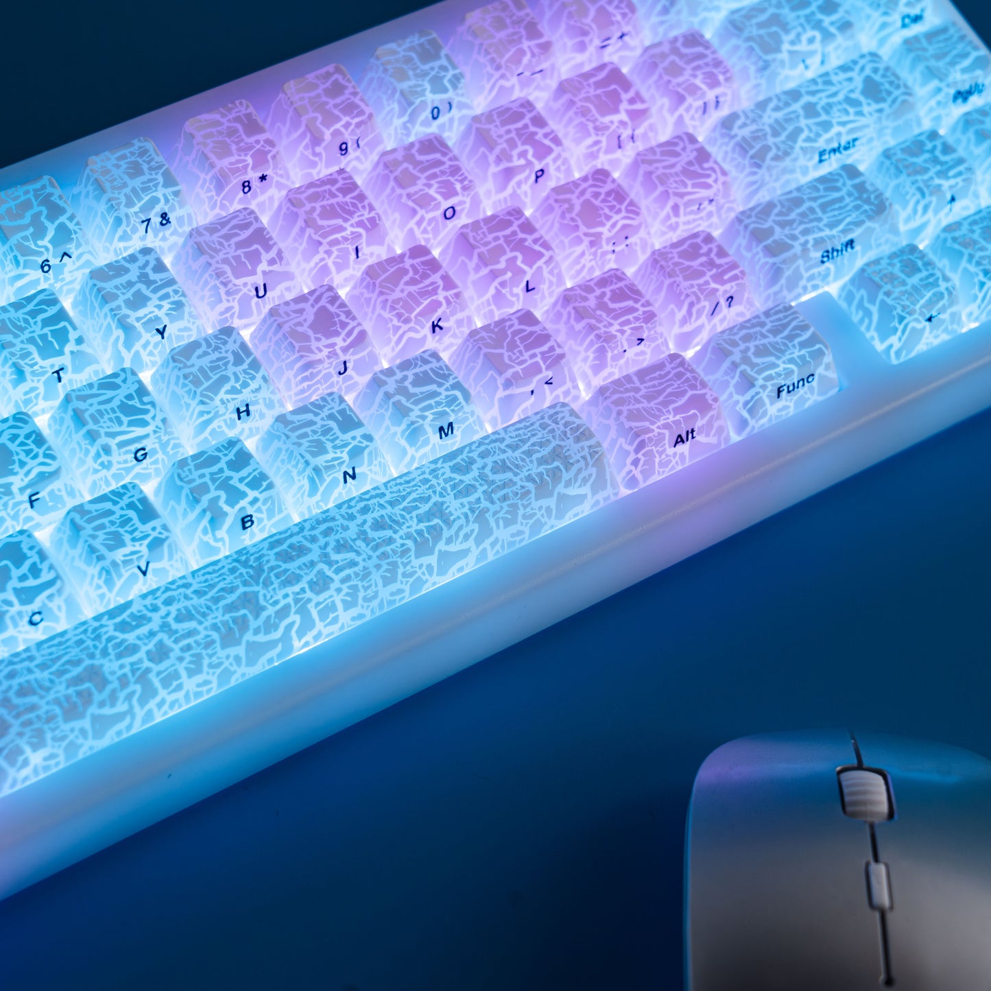 XVX Ice Crack series Pattern Shine-Through OEM Profile IMD-Tech Keycap Set
