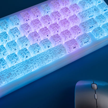 XVX Ice Crack series Pattern Shine-Through OEM Profile IMD-Tech Keycap Set