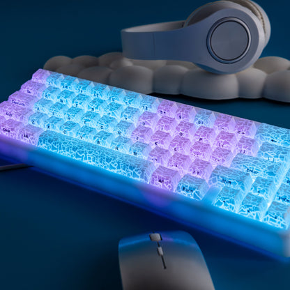 XVX Ice Crack series Pattern Shine-Through OEM Profile IMD-Tech Keycap Set