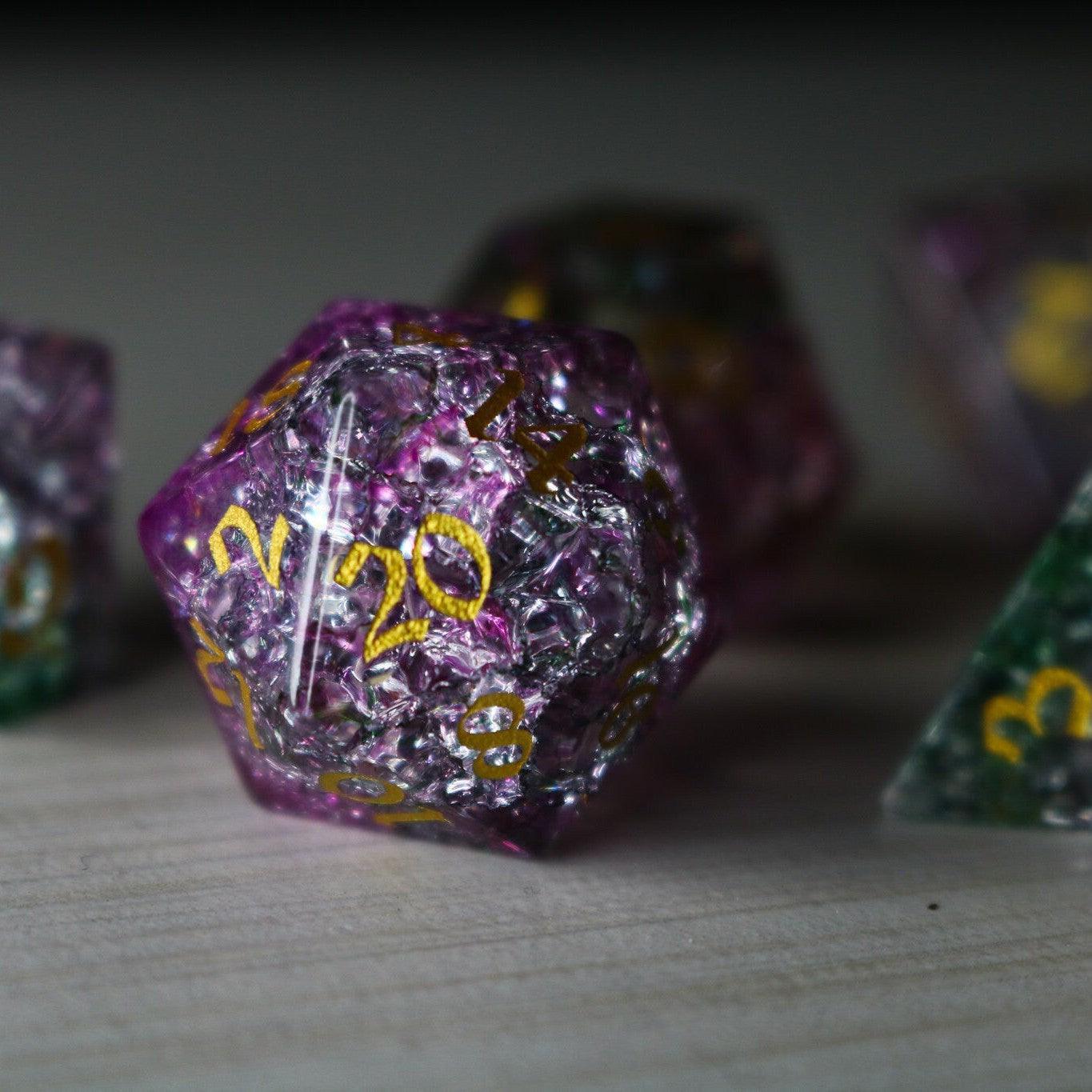 Dark Nox Forge Fire Glass DND Dice Set