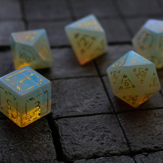 Dragon Shield Opalite Gemstone DND Dice Set