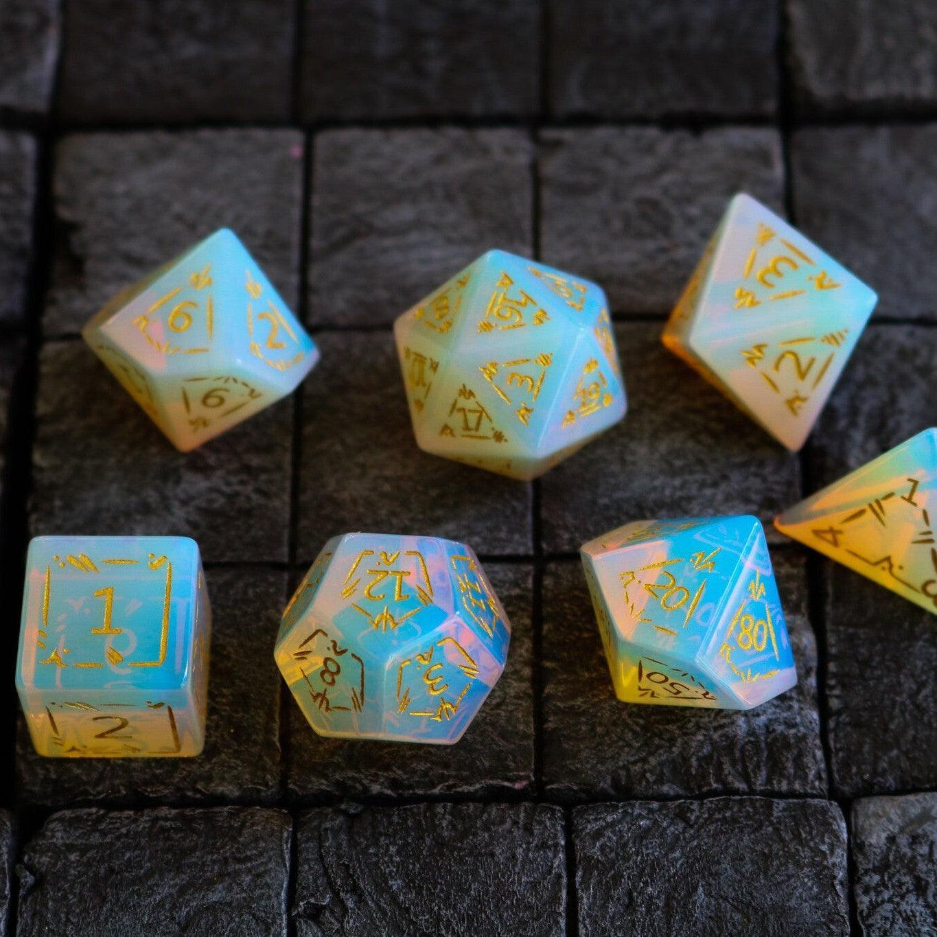 Dragon Shield Opalite Gemstone DND Dice Set
