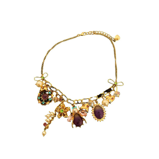 Vintage Art Retro Enamel Fringe Animal Bees Love Flowers Butterfly Trend New Necklace