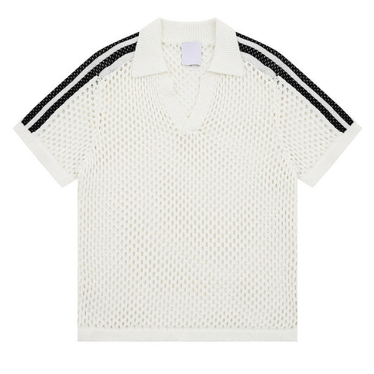 Short Sleeve T-Shirt Men's Summer Loose Casual Couple Polo Collar Half Sleeve Shirt