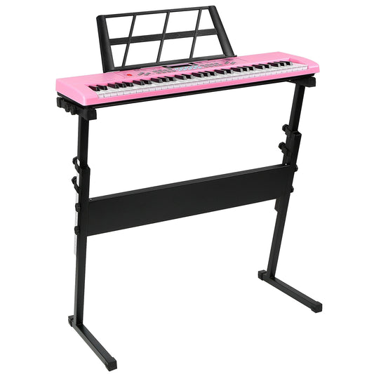 61 Keys Digital Music Electronic Keyboard Electric Musical Piano Instrument Kids Learning Keyboard w/ Stand Microphone For Beginners