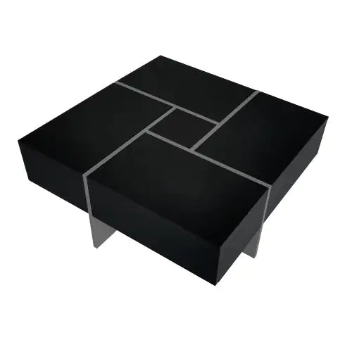 Elegant Square Coffee Table with Concealed Storage