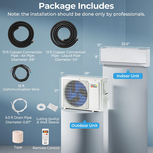 Energy Star Certified 12000 BTU 24 SEER2 115V Ductless Mini Split Air Conditioner and Heater WiFi E-1