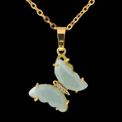 Crystal Butterfly Necklace & Ring