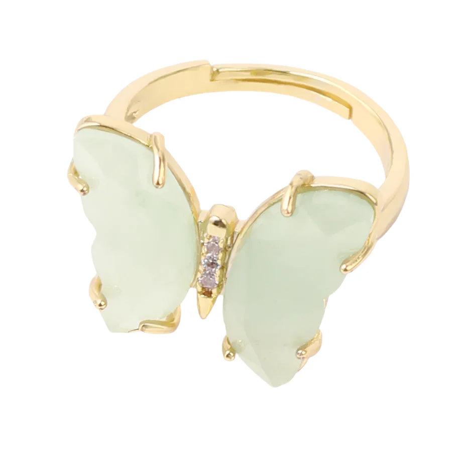 Crystal Butterfly Necklace & Ring