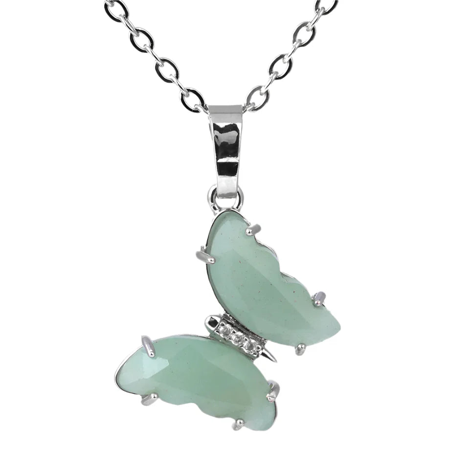 Crystal Butterfly Necklace & Ring