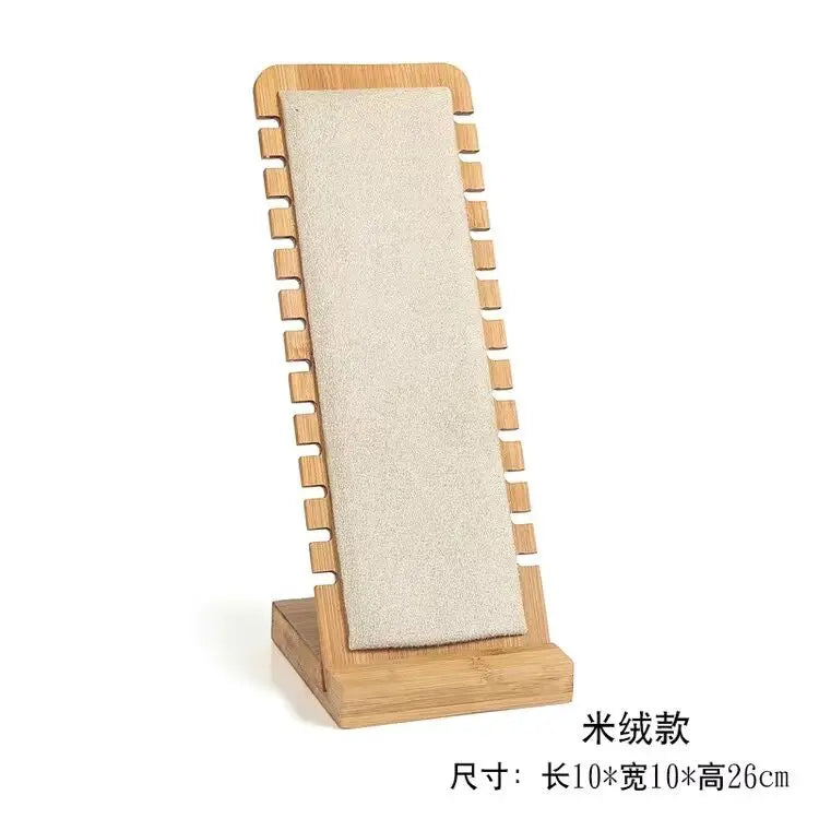 Bamboo Jewelry Display Stand Necklace Display Stand Wooden Multiple Necklace Easel Showcase Display Holder for Necklaces