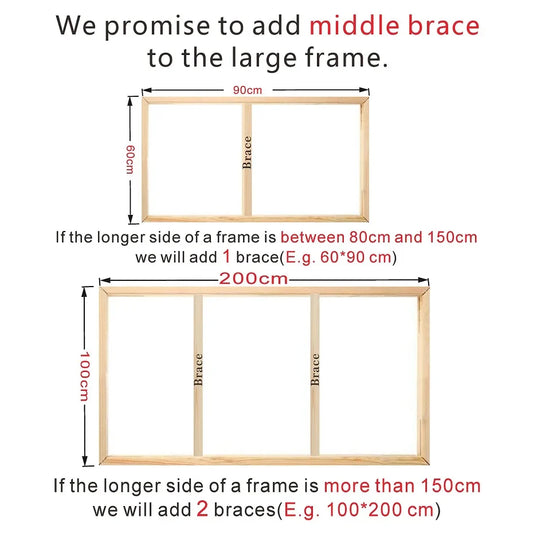 20x30-100x200 Natural Wood Frame for Canvas Oil Painting Large Size Wall Decoration Wooden Bars Kit Poster Stretcher Customized