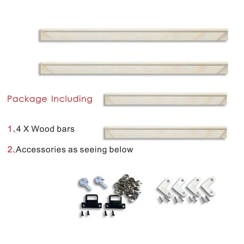 20x30-100x200 Natural Wood Frame for Canvas Oil Painting Large Size Wall Decoration Wooden Bars Kit Poster Stretcher Customized