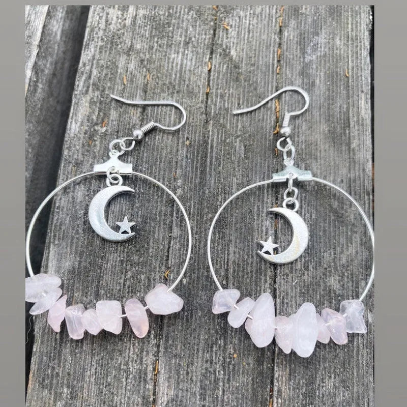Crystal Crescent Moon Earrings