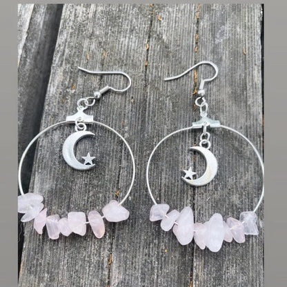 Crystal Crescent Moon Earrings