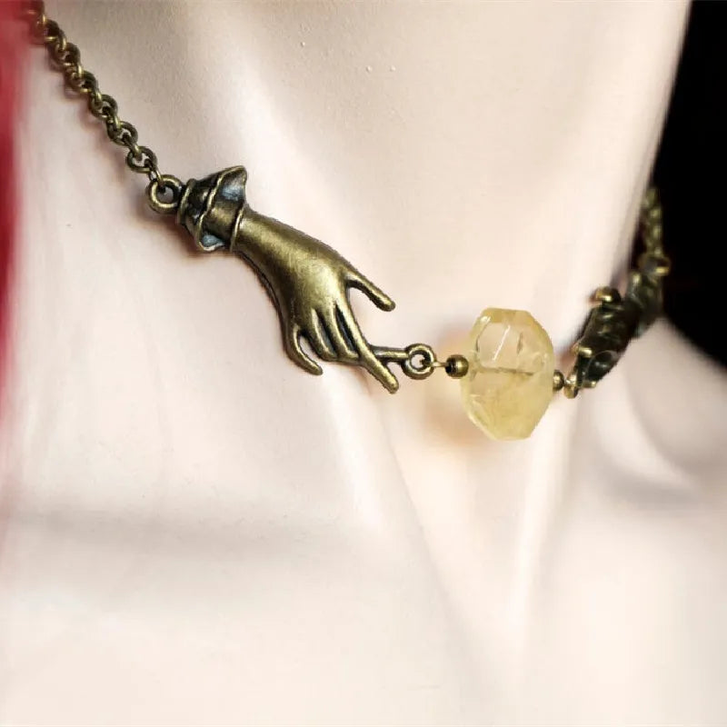 Witchy Chain Hand Crystal Necklace