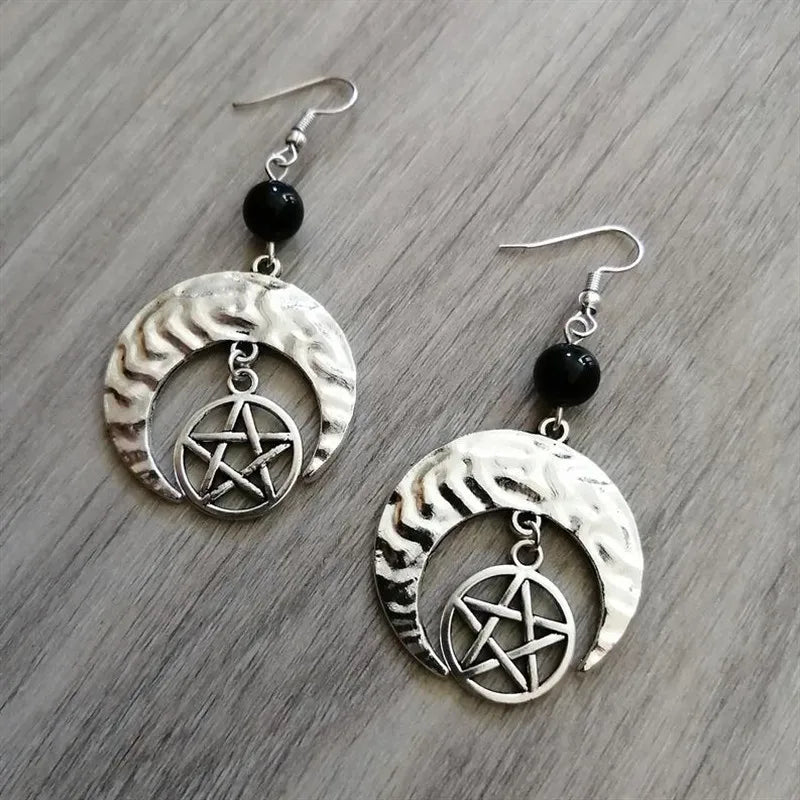 Crystal Crescent Moon Earrings
