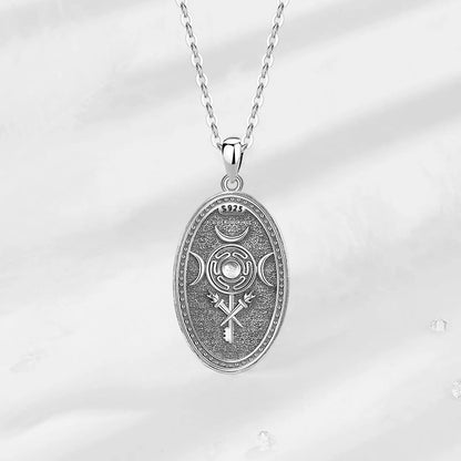 Triple Moon Goddess Sterling Silver Necklace