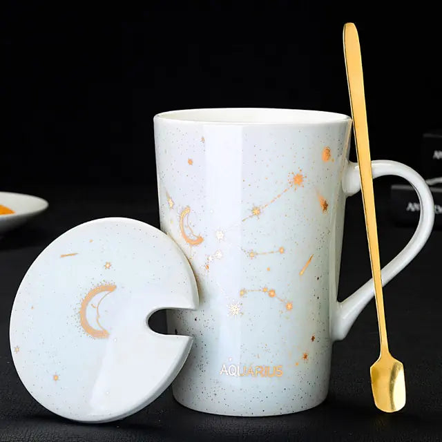 12 Constellations Creative Mug w/ Spoon