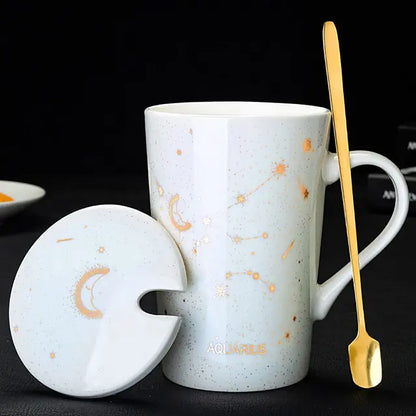 12 Constellations Creative Mug w/ Spoon