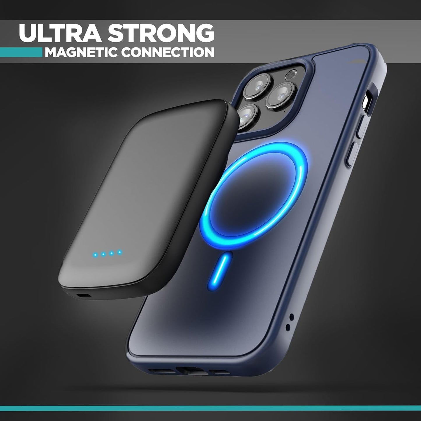 5000mAh Ultra-Slim Magnetic Power Bank for iPhone, Compatible with MagSafe - Fast Charging Wireless Portable Charger, USB C Input Battery Pack (for iPhone 13, 14, 15 Pro Max) Black