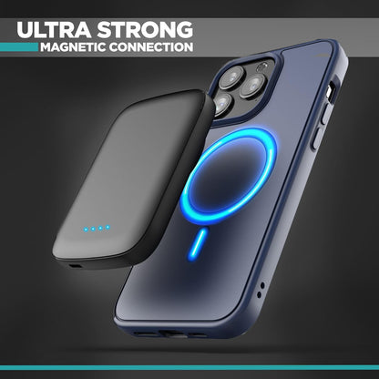 5000mAh Ultra-Slim Magnetic Power Bank for iPhone, Compatible with MagSafe - Fast Charging Wireless Portable Charger, USB C Input Battery Pack (for iPhone 13, 14, 15 Pro Max) Black