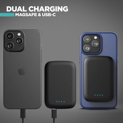 MagSafe Fast Charging Battery Pack for iPhone, Compatible with MagSafe - Ultra Slim Magnetic Power Bank, Portable Fast Charge Wireless Travel Charger (5000mAh)