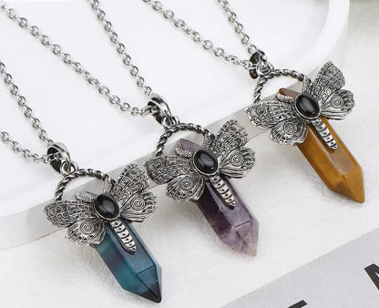 Moth Crystal Necklace