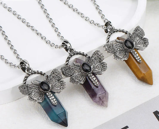 Moth Crystal Necklace
