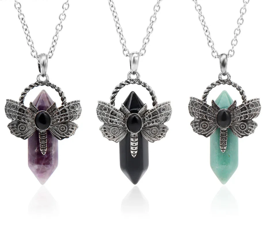 Moth Crystal Necklace