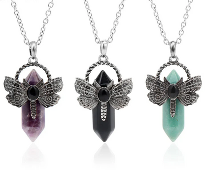 Moth Crystal Necklace
